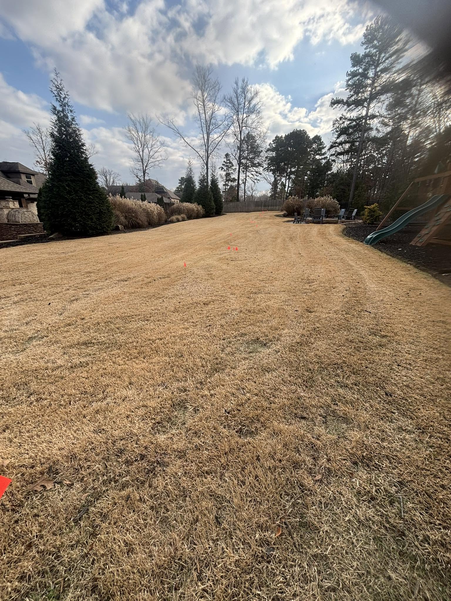 Layout marked on the yard